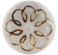 Cream Gold Floral Ceramic Dresser Knobs